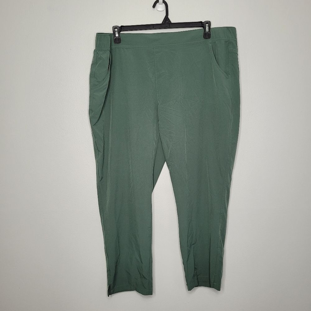 Eddie Bauer green traveler hiking on the go pants plus size Pull On xxl